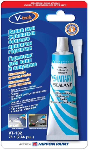 Герметик V-TECH Household Adhesive and Sealants Bathroom & Sanitary 75 г. (VT-132)