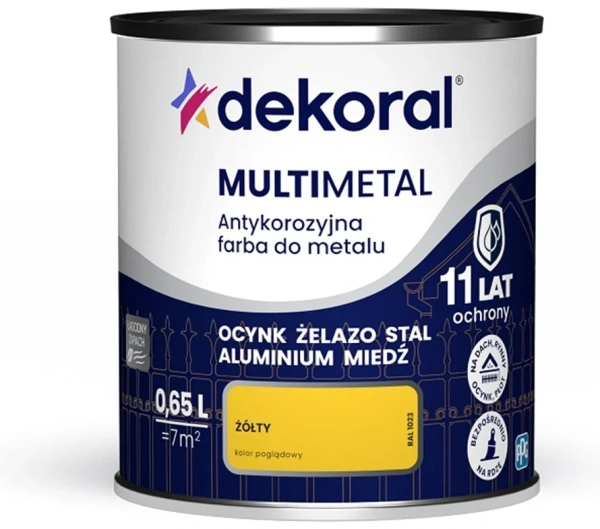 Dekoral Эмаль антикорроз. прямо на ржавч. жёлт. глянц. 0,65л