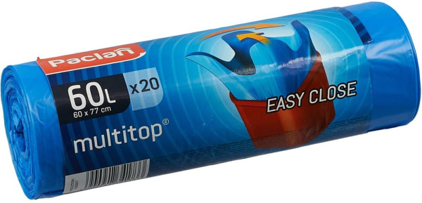 Paclan мешки для мусора Multi-Top 60 л, 60х80 см, 20 шт, 20 мкм
