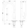Смеситель д/к  Linara LM0405Cс высоким поворотным изливом, хром
