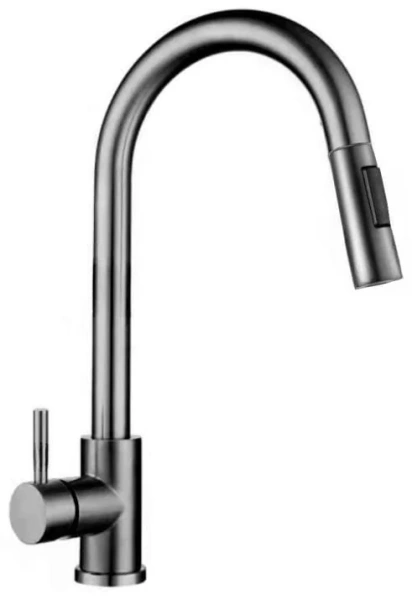 Смеситель д/к GROSS AQUA 3140609SS Neosteel с выдвиж.изливом