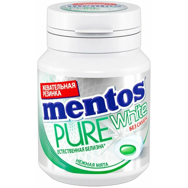 Mentos жевательная резинка Pure White Spearmint 54г