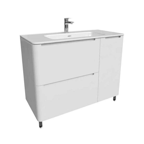 Тумба IDDIS с умывальником, напольная, 100 см, белая, Edifice, IDDIS, EDI10WFi95K