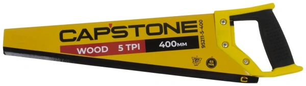 Ножовка по дереву CAPSTONE 95211-5-400, 2-комп. пластиковая ручка, 3D-заточка, закал.зуб, 5TPI,400мм