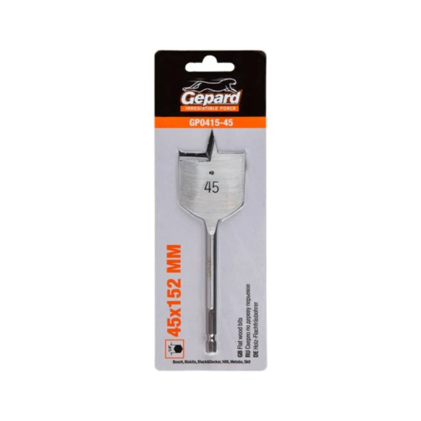 Сверло по дереву перьевое ф45мм GEPARD (GP0415-45), арт.GP0415-45