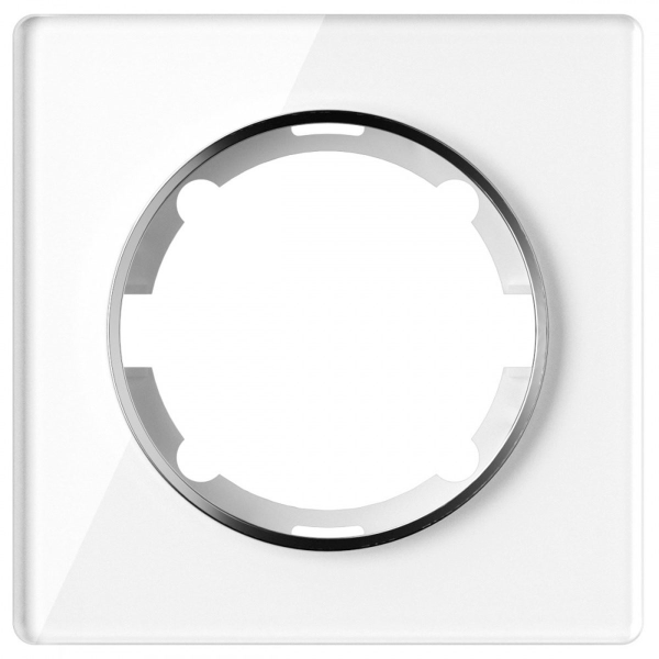 Рамка стеклянная одинарная , цвет белый 2Е52101300