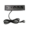 Блок настольный встраиваемый на 3 розетки 200B, USB, Type-C, RJ45, HDMI, чёрный