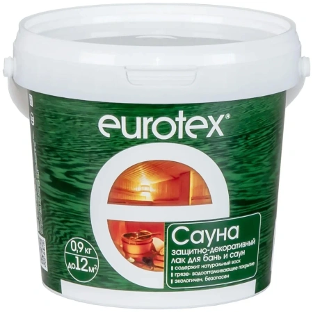 Лак защитный для дерева состав "Eurotex-Сауна" 0,9кг