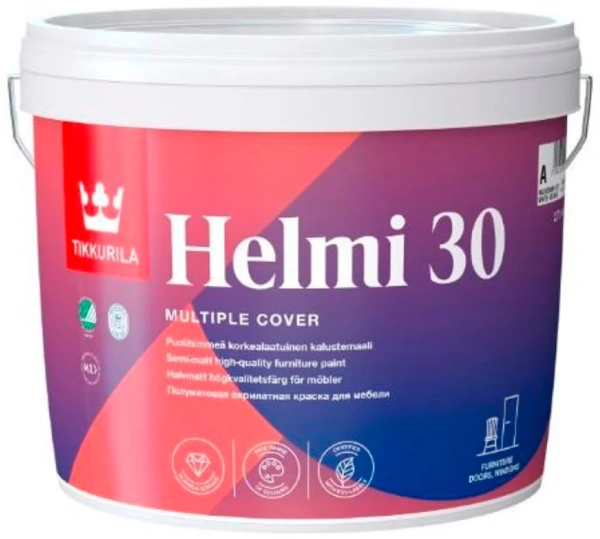 Краска для мебели HELMI 30 A п/мат 2,7л
