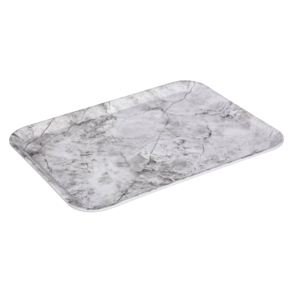 Поднос 5Five меламиновый белый мрамор 43х33 см 151409A