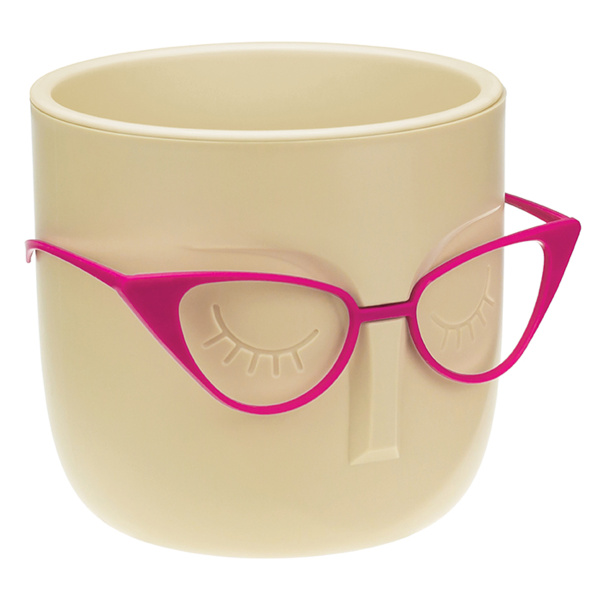 Кашпо IDEA МАРИ D115мм 0,65л со вставкой белый ротанг