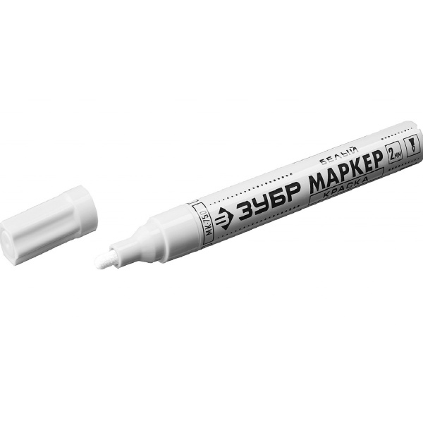 Маркер-краска белый, круглый наконечник 2-4 мм ЗУБР МК-750