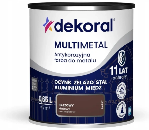 Dekoral краска антикоррозионная для металла  Multimetal  коричневый  0,65л