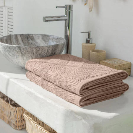 Полотенце Verossa Wave Texture 70х140 см 480г/м2 молочный шоколад 797265