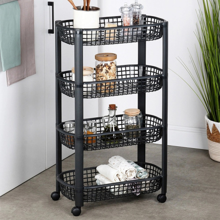 Этажерка универсальная 4-х ярусная на колесах 19000020 К