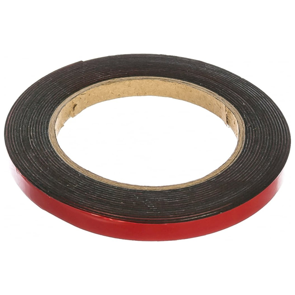 Лента клейкая на вспененной основе усиленная, двусторонняя, черная, 9 мм х 5 м// Matrix