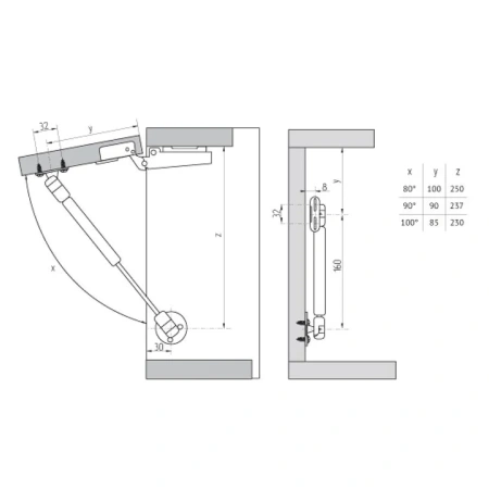 Подъёмник газовый 80N STARFIX, арт.SMF-4307