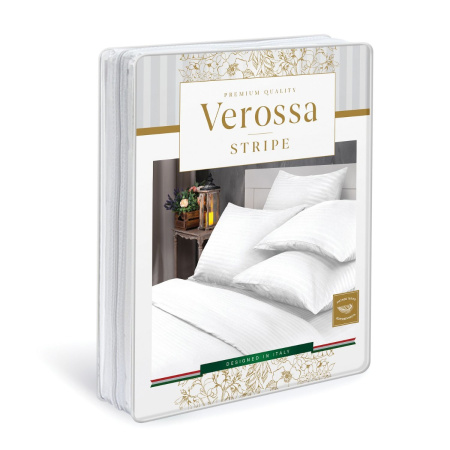 Комплект постельного белья Verossa Royal 2 сп 50х70 см белый страйп 738133