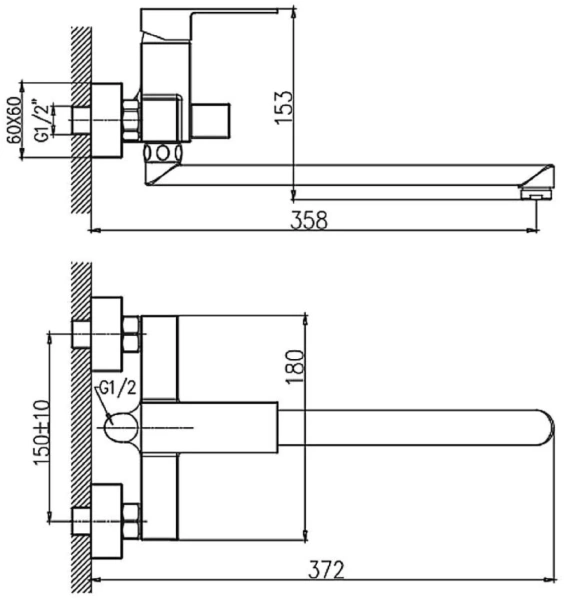 Смеситель в/д Haiba HB 22191 хром