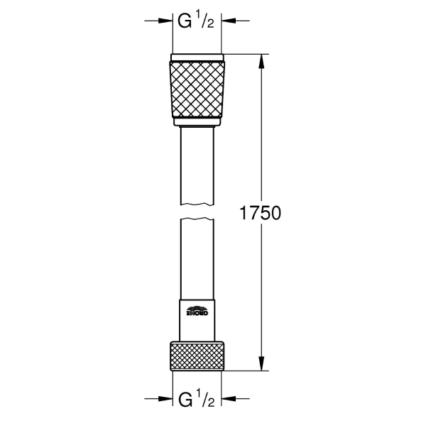 Душевой шланг GROHE VitalioFlex 1750 мм, черный матовый (287422432)