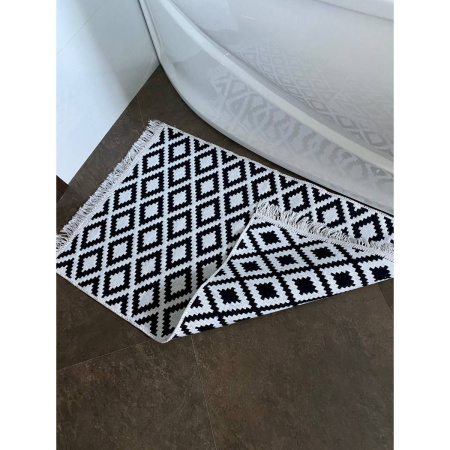 Коврик Kilim GOLD 60х90 см хлопок серый-черный 57639
