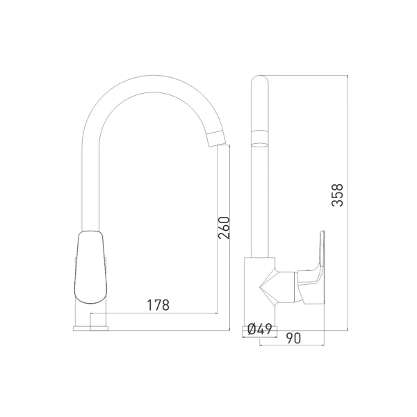 Смеситель д/кухни с вытяж.изливом GROSS AQUA 3140609MW Extra