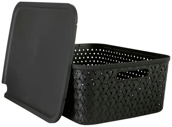 Корзинка с крышкой 5Five Tressy 15л 40х30,5х15см черный 209336A