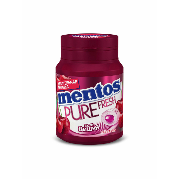 Mentos жевательная резинка Pure White Сherry 54г