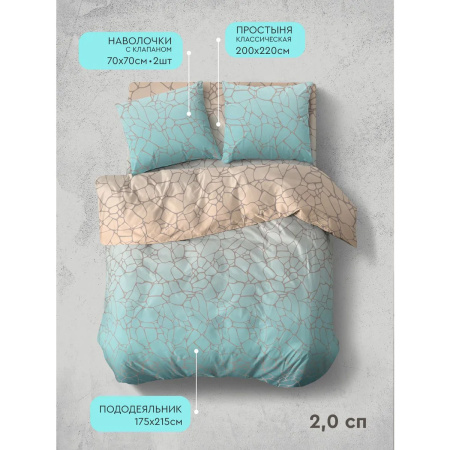 Комплект постельного белья Василиса 2,0 сп нав 70х70х2 шт 20839/1 Бязь