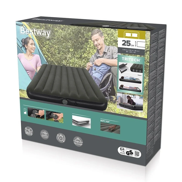 Кровать надувная Bestway Tritech 203х152х25 см со встроенный электронасосом 6716S