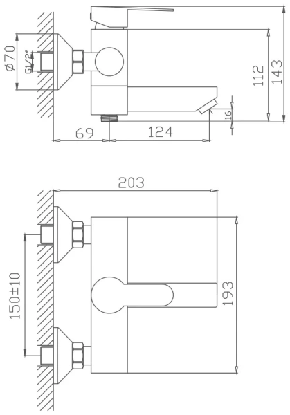 Смеситель в/д CETUS Petra, CSP60801