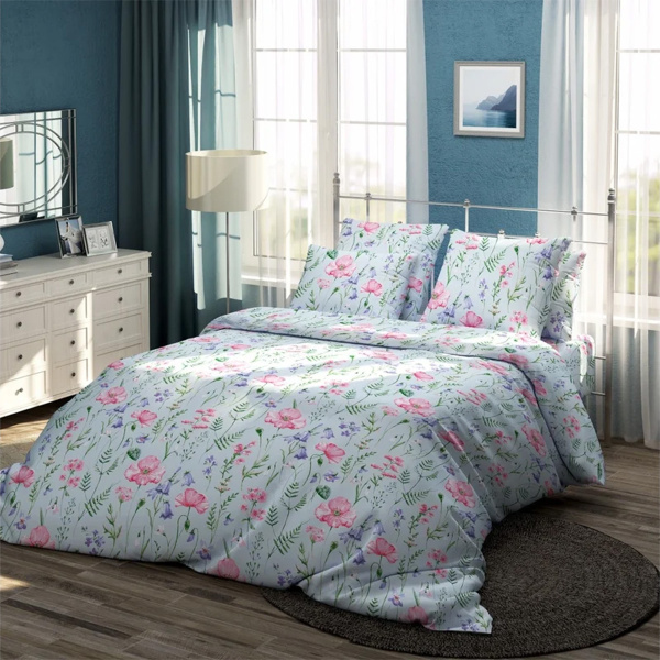 Комплект постельного белья Самойловский Текстиль Евро Лонна нав. 50х70 см Бязь 774131