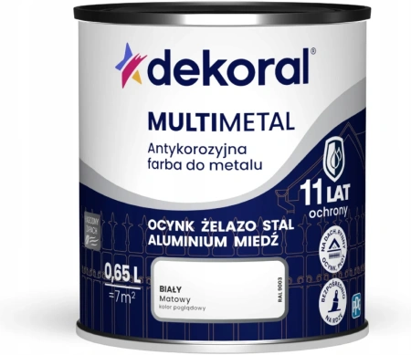 Dekoral краска антикорроз. для металла Multimetal бел 0,65л