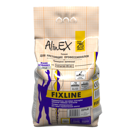 Затирка AlinEX FIXLINE, 4 кг светло-коричневая, для швов плитки