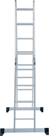 Четырехсекционная лестница-трансформер, стремянка, алюминиевая, шарнирная 4х4, нагрузка до 120 кг