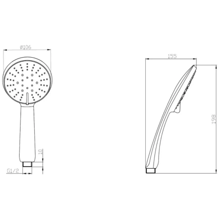 Ручной душ, 5 режимов, хром ESKO SCU855