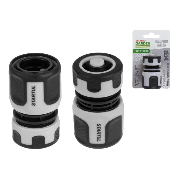 Муфта быстросъемная 1/2"(5/8") с автостоп. STARTUL GARDEN (ST6017-06-1/2), арт.ST6017-06-1/2