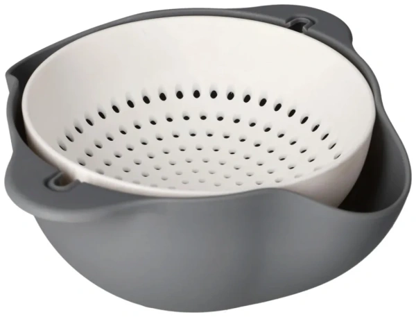 Миска-дуршлаг DH 28,5 см пластик серый DH3437-A