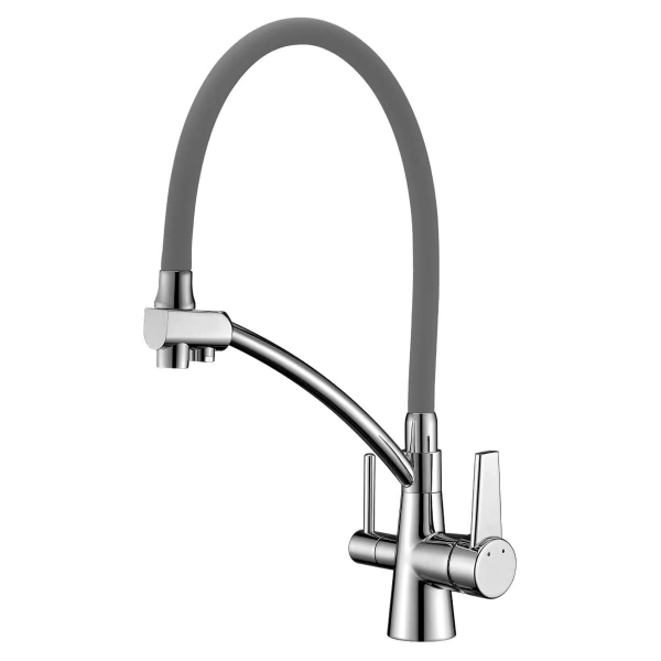 Смеситель д/к Lemark Comfort LM3071C-Gray с подключением к фильтру, хром