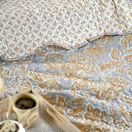 Покрывало STOF 240х220 см + 2 наволочки, горчица P4D208001