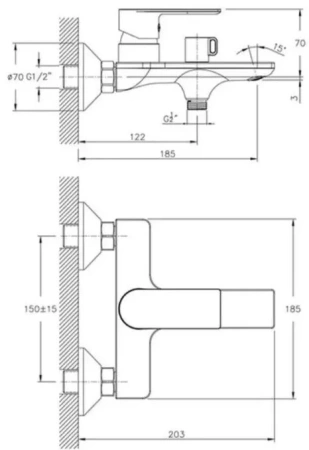 Смеситель в/д HAIBA HB60505-3 графит