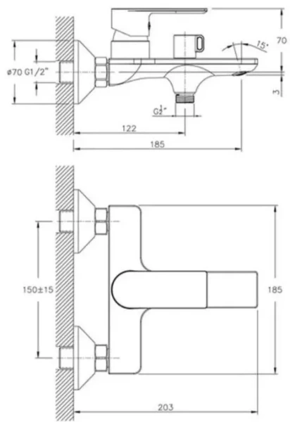 Смеситель в/д HAIBA HB60505-3 графит