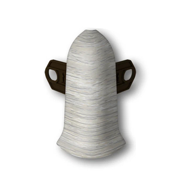 Угол наружный (внешний) с крепежом для плинтуса 55мм "Идеал Классик", 253 Ясень серый