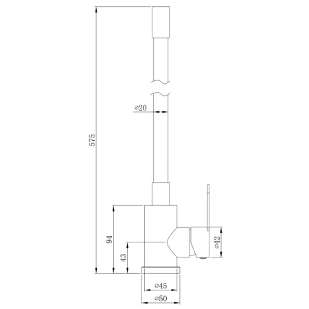 Смеситель д/к гибкий излив, черный, графит ESKO Snake K44Grafit