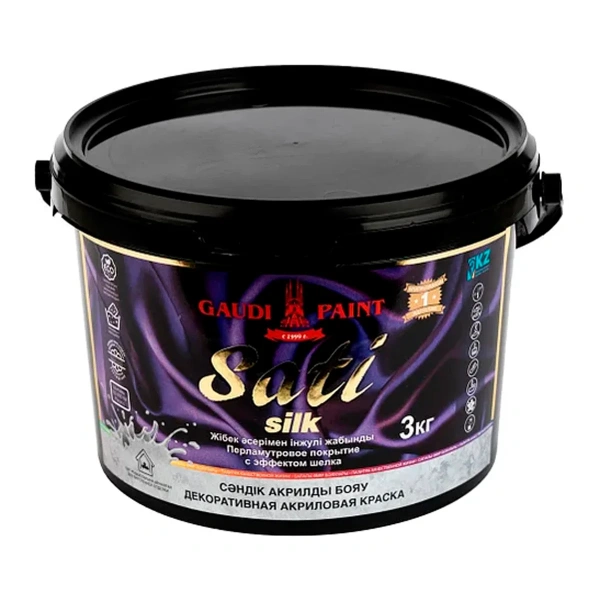 Краска Гауди декоративная "SATI SILK" жемчуг 3 кг