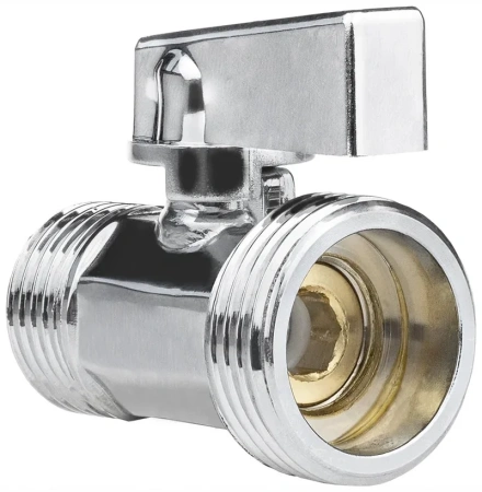 Кран-мини 1/2" х 3/4" н/н, ХРОМ-POLISH.латунь, ГОСТ, MPF