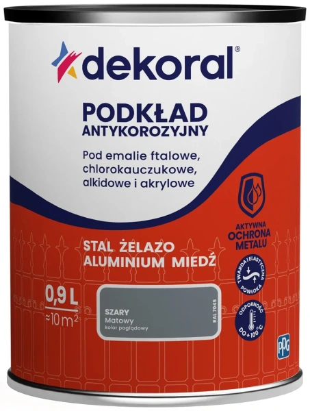 Dekoral грунт антикороззионный серый  0,9л