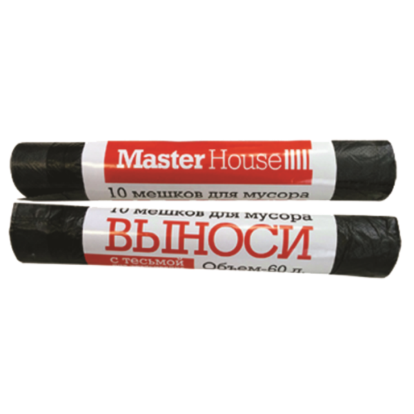 Мешки для мусора с тесьмой для затяжки ВЫНОСИ 60 л 10 шт плотность 13,3 микрон 60145