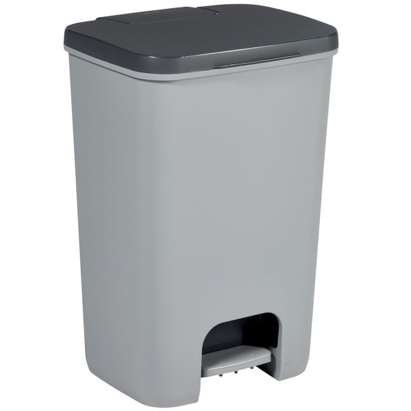 Контейнер для мусора Curver Essentials с педалью серый с графитовой крышкой 20л 225360