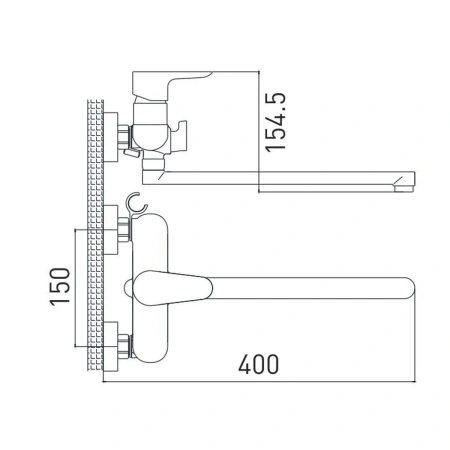 Смеситель в/д Gross Aqua 7515288СW-35L(F) Space  д/из вст.див